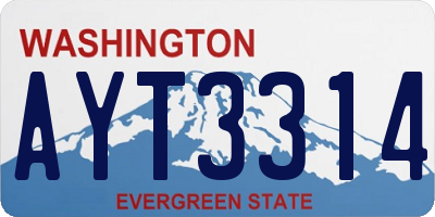 WA license plate AYT3314