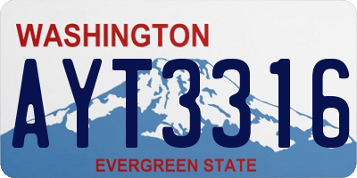 WA license plate AYT3316