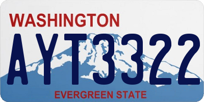 WA license plate AYT3322