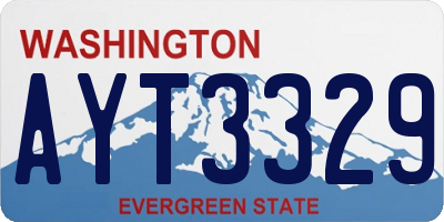 WA license plate AYT3329