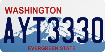 WA license plate AYT3330