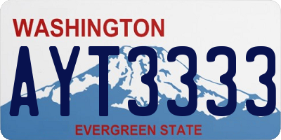 WA license plate AYT3333