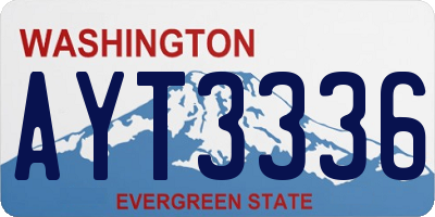 WA license plate AYT3336