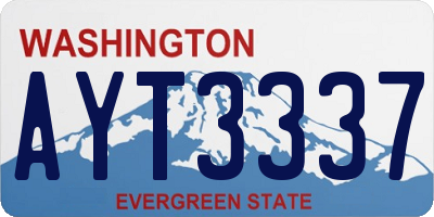 WA license plate AYT3337