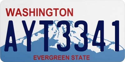 WA license plate AYT3341
