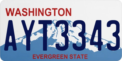 WA license plate AYT3343