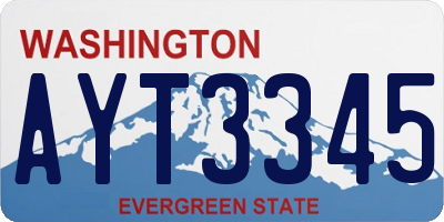 WA license plate AYT3345