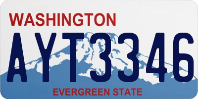 WA license plate AYT3346
