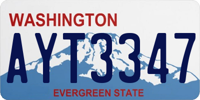 WA license plate AYT3347