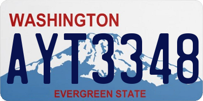 WA license plate AYT3348