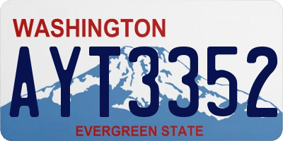 WA license plate AYT3352