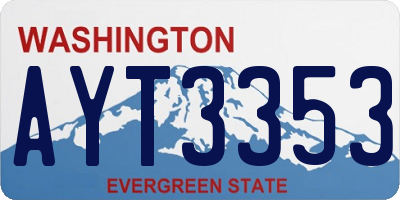 WA license plate AYT3353