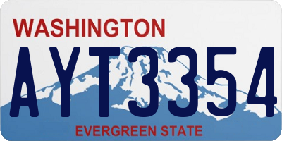 WA license plate AYT3354