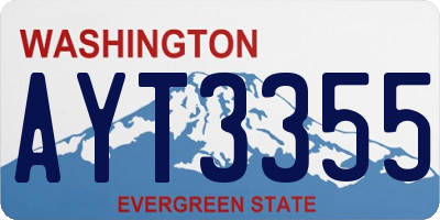 WA license plate AYT3355