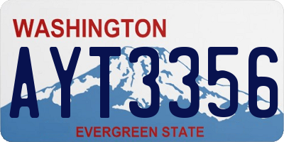 WA license plate AYT3356