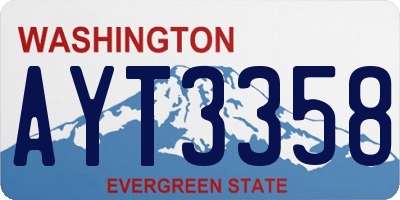 WA license plate AYT3358