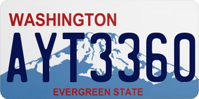 WA license plate AYT3360