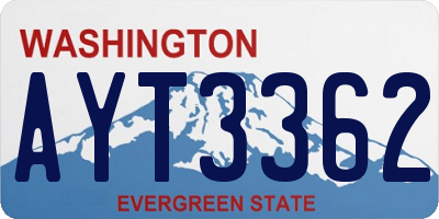 WA license plate AYT3362