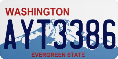 WA license plate AYT3386