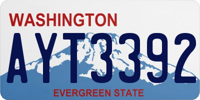 WA license plate AYT3392