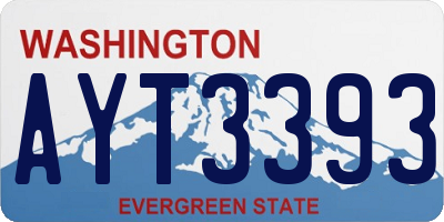 WA license plate AYT3393