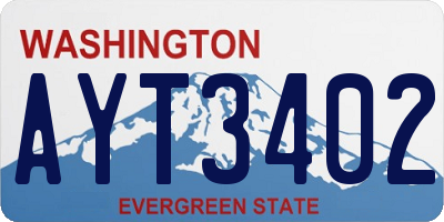WA license plate AYT3402