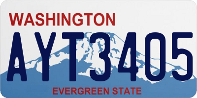 WA license plate AYT3405