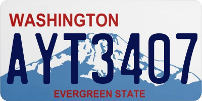 WA license plate AYT3407