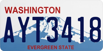 WA license plate AYT3418