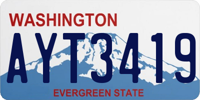 WA license plate AYT3419