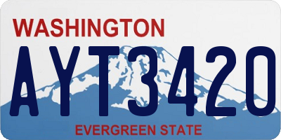 WA license plate AYT3420