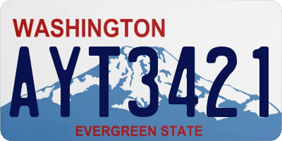 WA license plate AYT3421