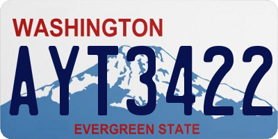 WA license plate AYT3422
