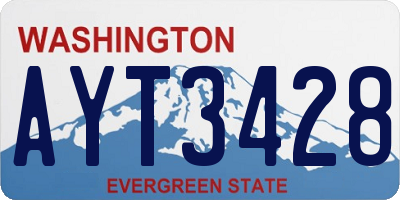 WA license plate AYT3428
