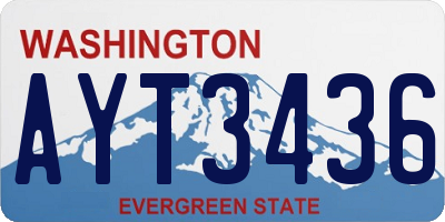 WA license plate AYT3436