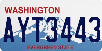 WA license plate AYT3443