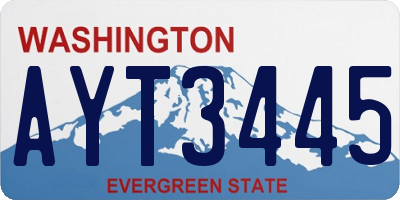 WA license plate AYT3445