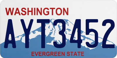 WA license plate AYT3452