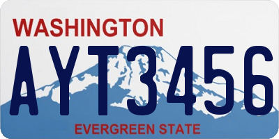 WA license plate AYT3456