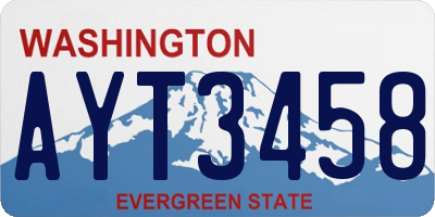 WA license plate AYT3458