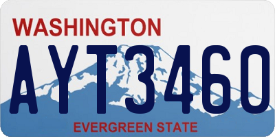 WA license plate AYT3460