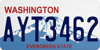 WA license plate AYT3462