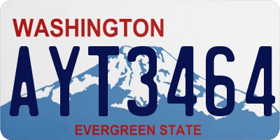 WA license plate AYT3464