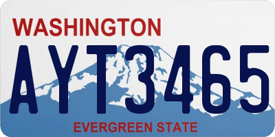 WA license plate AYT3465