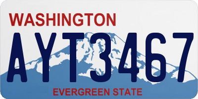 WA license plate AYT3467
