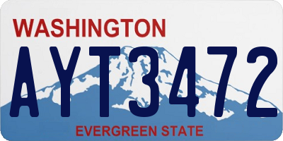WA license plate AYT3472