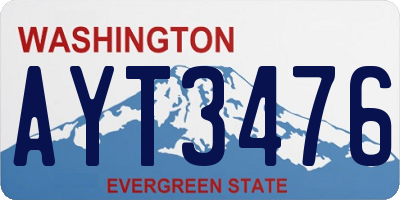 WA license plate AYT3476