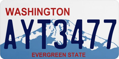 WA license plate AYT3477