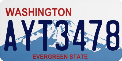 WA license plate AYT3478
