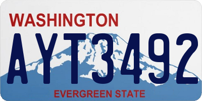 WA license plate AYT3492
